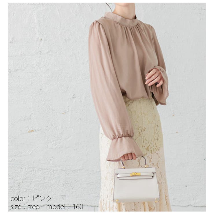 バックリボン ブラウス 長袖[品番：SGBW0000687]｜SUGAR BISKET