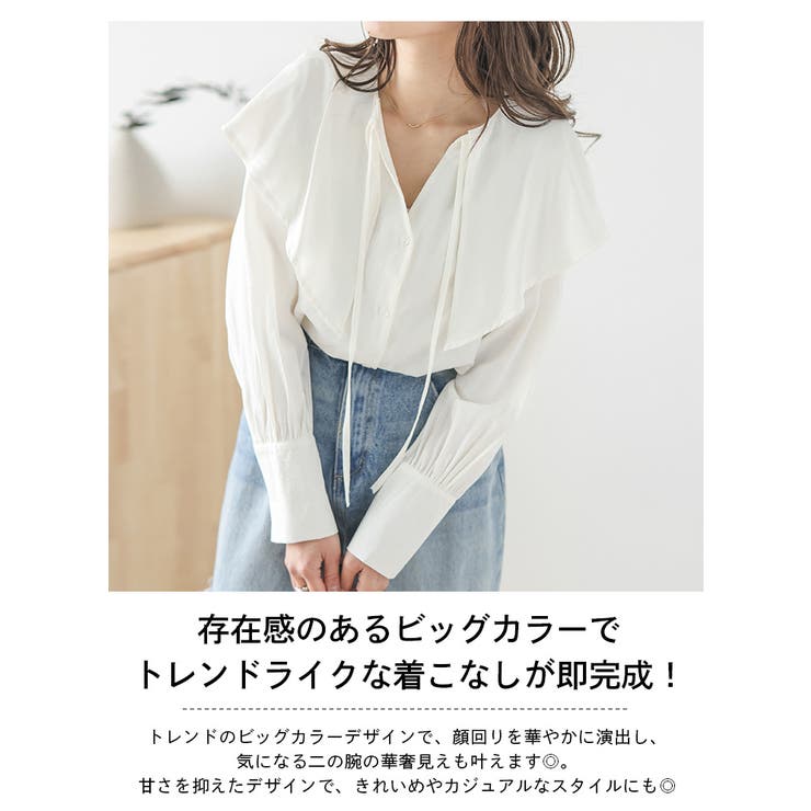 人気便利グッズ ビッグカラーブラウス トップス[品番：SGBW0001075]｜SUGAR 長袖 トップス