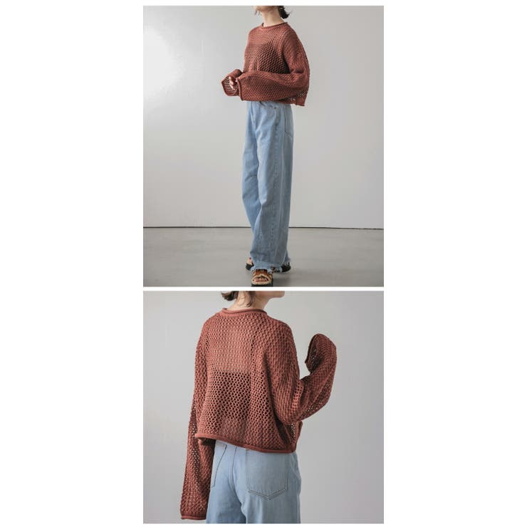 メッシュニット 透かし編み クロップド丈 | SUGAR BISKET | 詳細画像8 