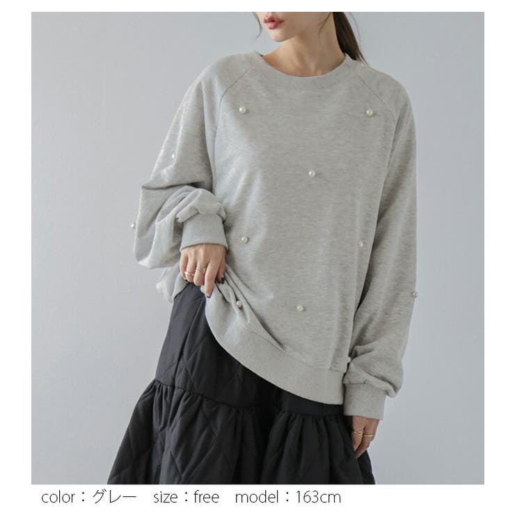 トップス スウェット パール付き | SUGAR BISKET | 詳細画像11 