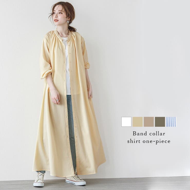シャツワンピース 選べる2Type ロング[品番：SGBW0000682