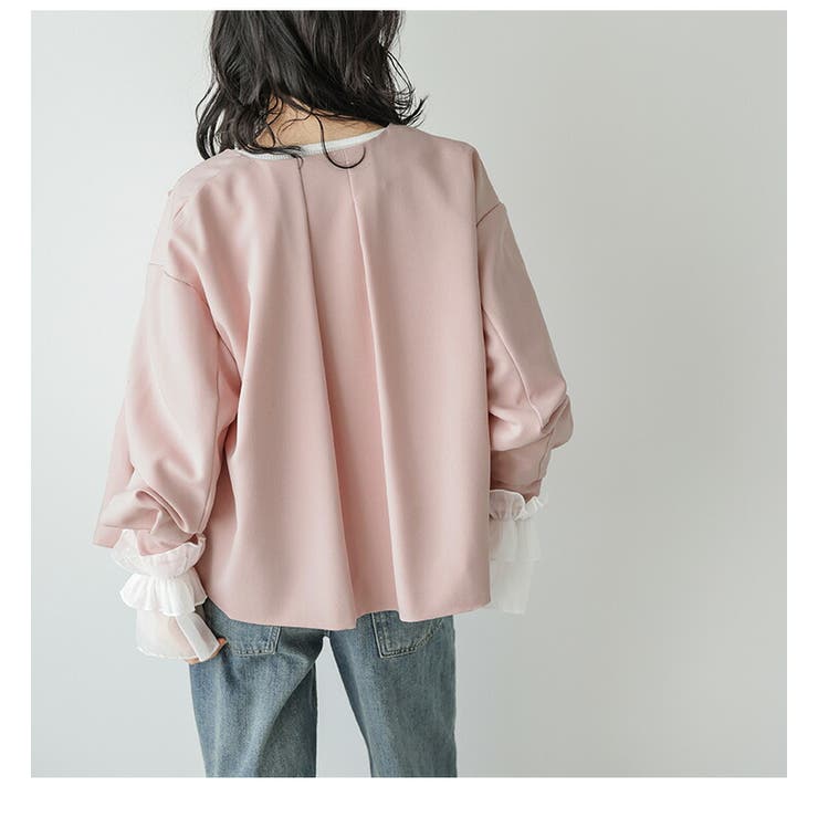S.BIKKEMBERGS ノーカラー ジャケット 48 quaranciel:〈手洗い可能〉ノーカラー ポケット ニット
