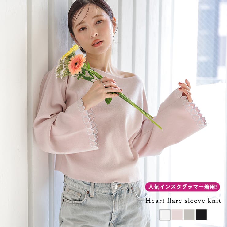 ハート 刺繍 フレアスリーブ | SUGAR BISKET | 詳細画像1 