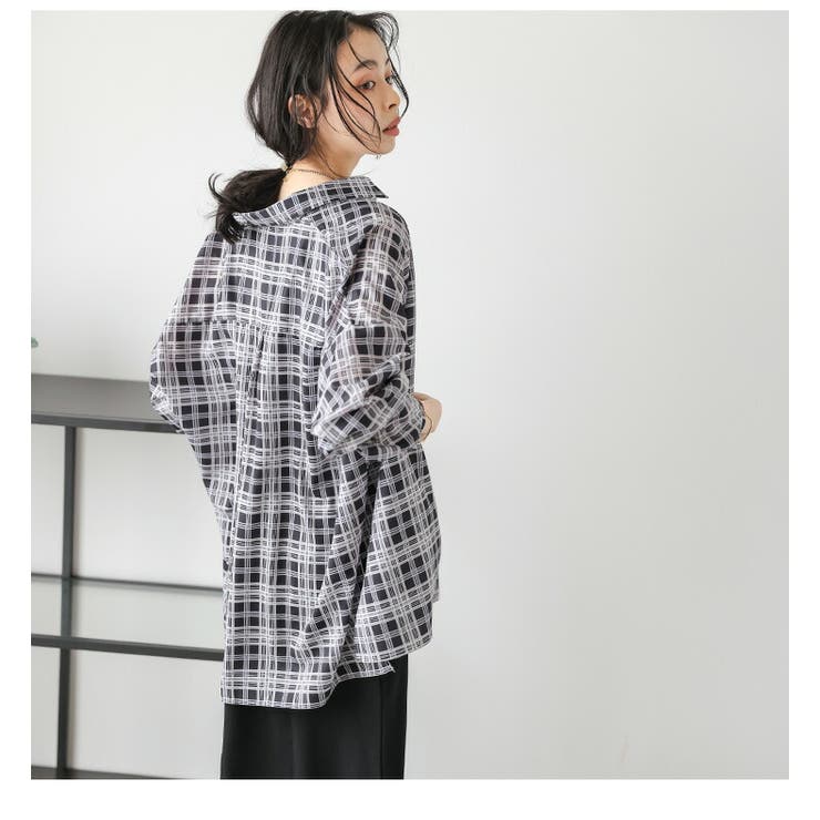 シアーシャツ カシュクールシャツ チェック柄 | SUGAR BISKET | 詳細画像11