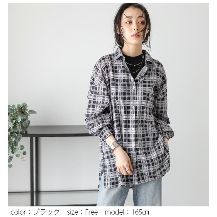 シアーシャツ カシュクールシャツ チェック柄 | SUGAR BISKET | 詳細画像9