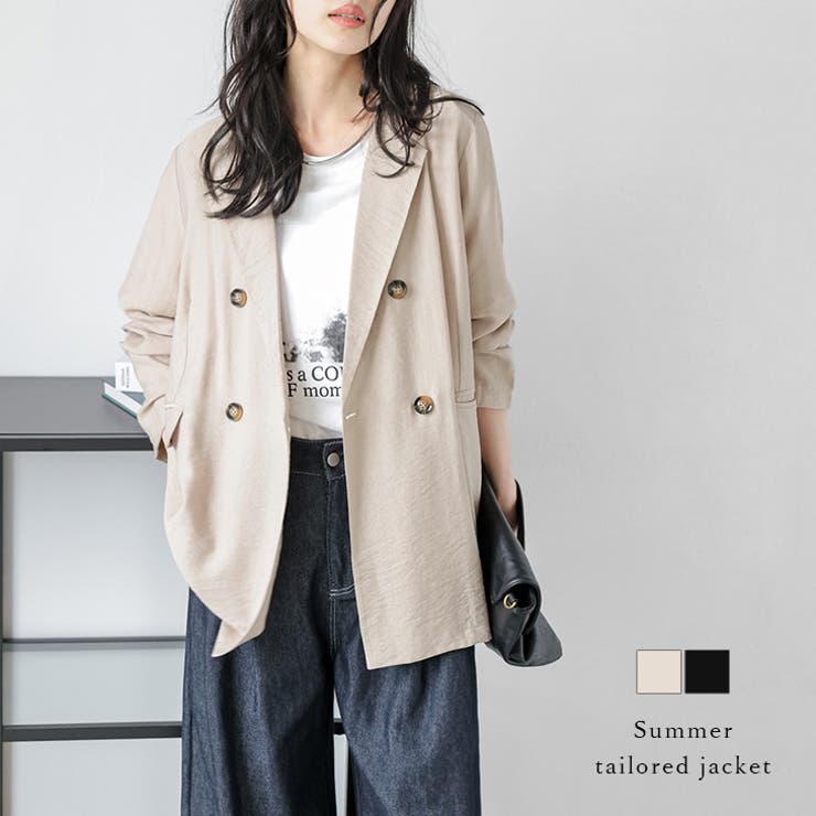 ジャケット シアー感 ソリッド 半袖 2colors S/L 楽天市場】【Le sucood】バイカラー テーラードジャケット 個性