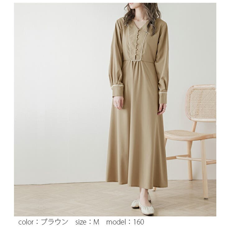 ロング ワンピース 長袖[品番：SGBW0001007]｜SUGAR BISKET（シュガー 