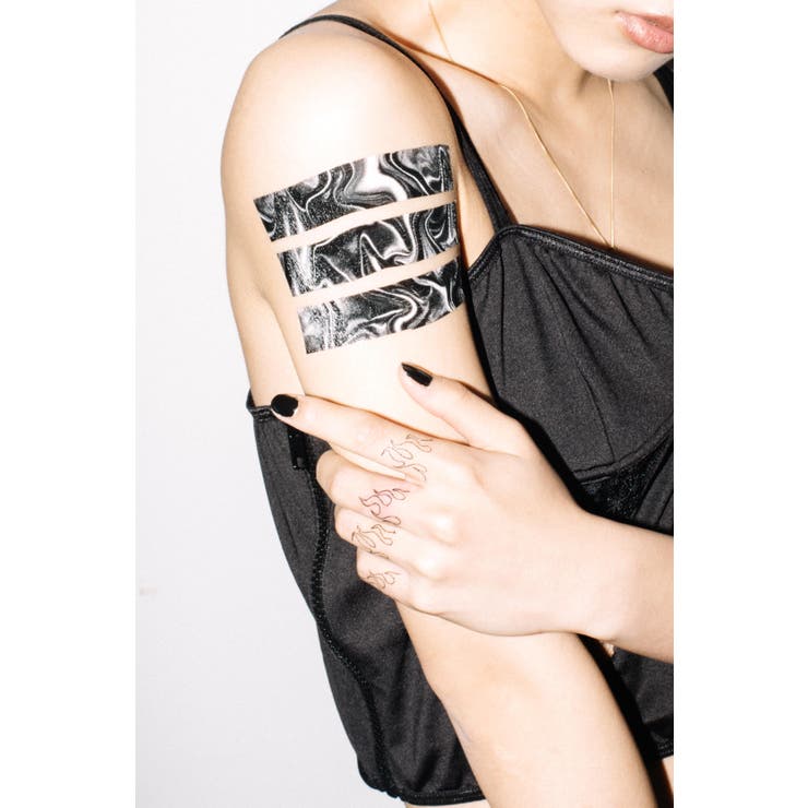 00s y2k シースルー パワーネット タトゥー アブストラクト マーブル Cyber y2k arm tattoo