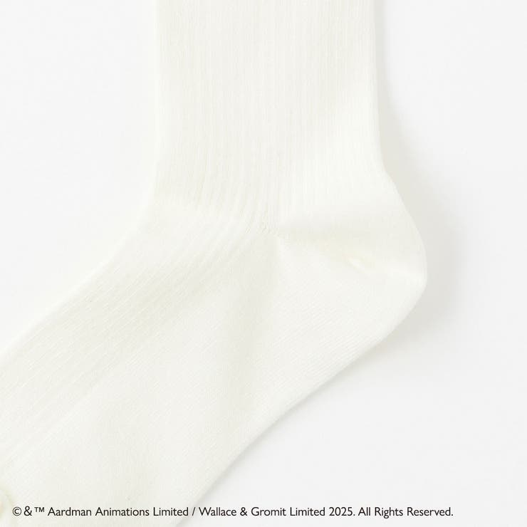 【ウォレスとグルミット】刺繍付きリブクルーソックス | SUKENO【WOMEN】 | 詳細画像5 