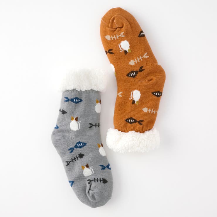 【にゃんこ堂】裏ボア猫と魚柄ルームソックス | SUKENO【WOMEN】 | 詳細画像12 