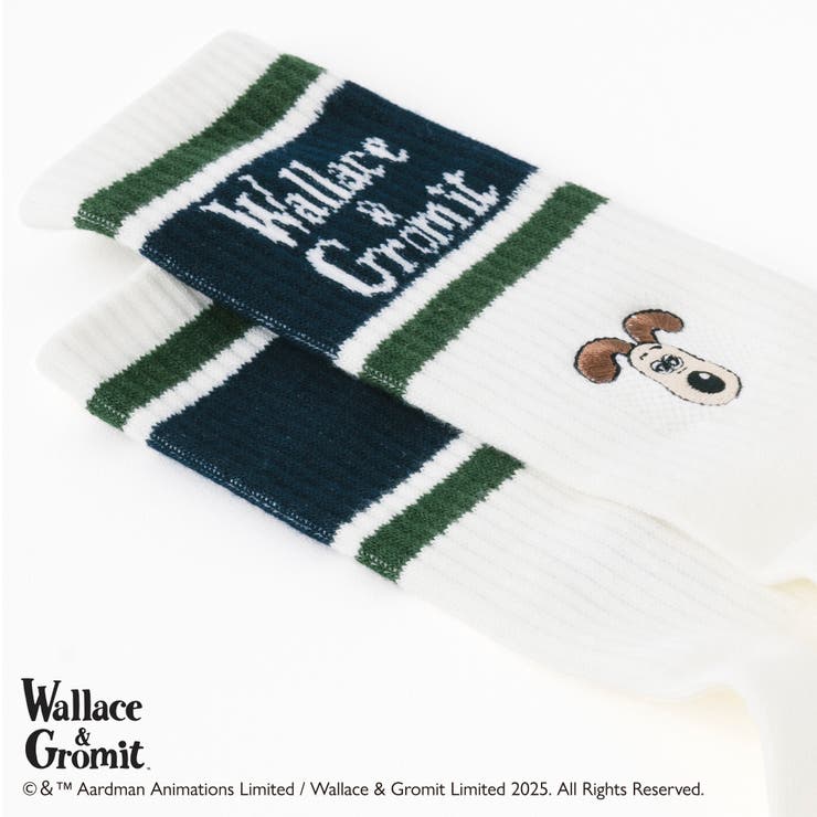 【ウォレスとグルミット】刺繍付きリッチェルクルーソックス | SUKENO【WOMEN】 | 詳細画像3 