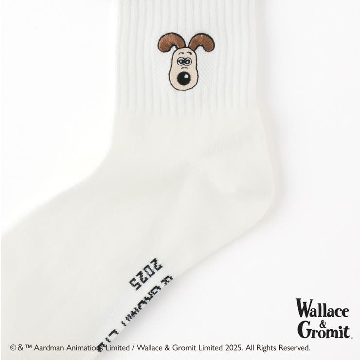 【ウォレスとグルミット】刺繍付きリッチェルクルーソックス | SUKENO【WOMEN】 | 詳細画像5 