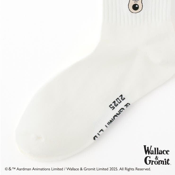 【ウォレスとグルミット】刺繍付きリッチェルクルーソックス | SUKENO【WOMEN】 | 詳細画像6 