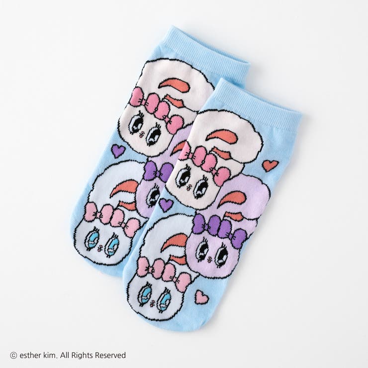 ブルー(アップ) | 【エスターバニー】バニースニーカー丈ソックス | SUKENO【WOMEN】