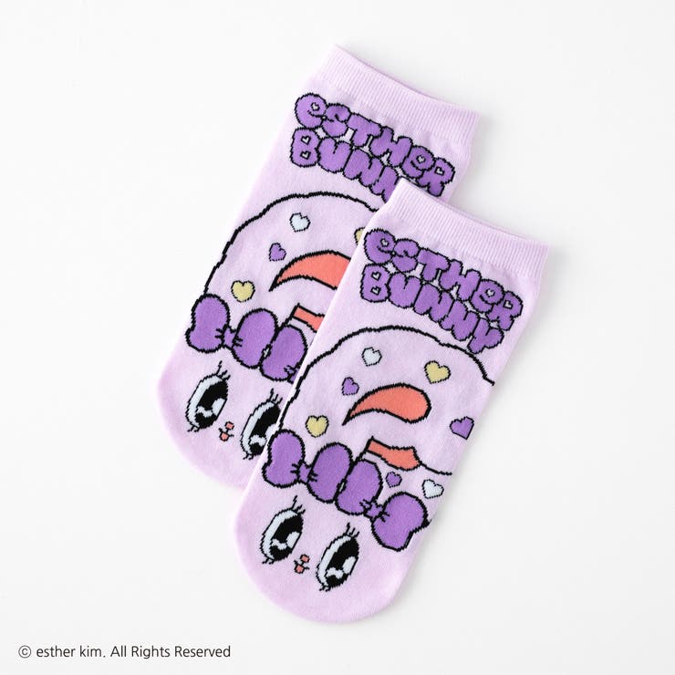 パープル(ラベンダーバニー) | 【エスターバニー】バニーハートスニーカー丈ソックス | SUKENO【WOMEN】