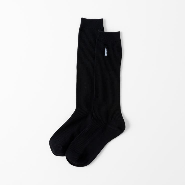 ネイビー(サックス刺繍) | 【EASTBOY】32cm丈ワンポイント紺ソックス | SUKENO【WOMEN】