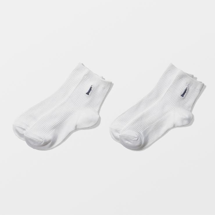 シロ(ピンク刺繍) | 【EASTBOY】13cm丈ワンポイント白ソックス（2P） | SUKENO【WOMEN】