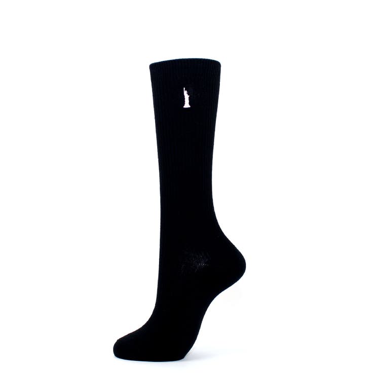 紺　ピンク刺繍 | 【EAST BOY】32cm丈片面刺繍イーストボーイスクールソックス  | SUKENO【WOMEN】