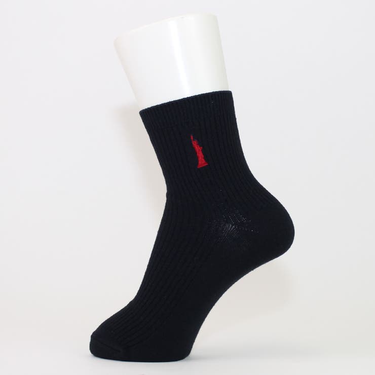 紺　レッド刺繍 | 【EASTBOY】２足セット 13cm丈片面刺繡スクールソックス  | SUKENO【WOMEN】