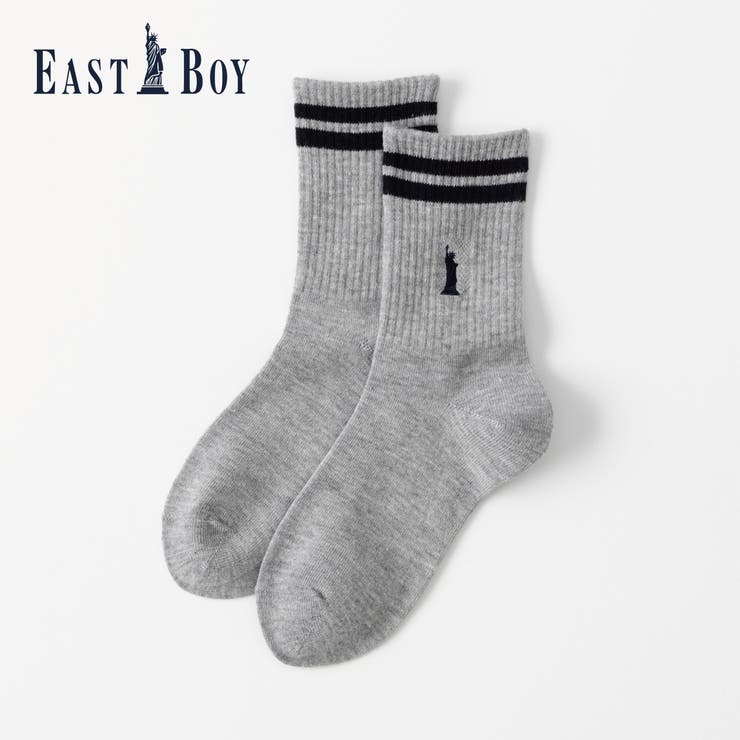 ライトグレー | 【EASTBOY】3：1リッチェルラインクルーソックス | SUKENO【WOMEN】