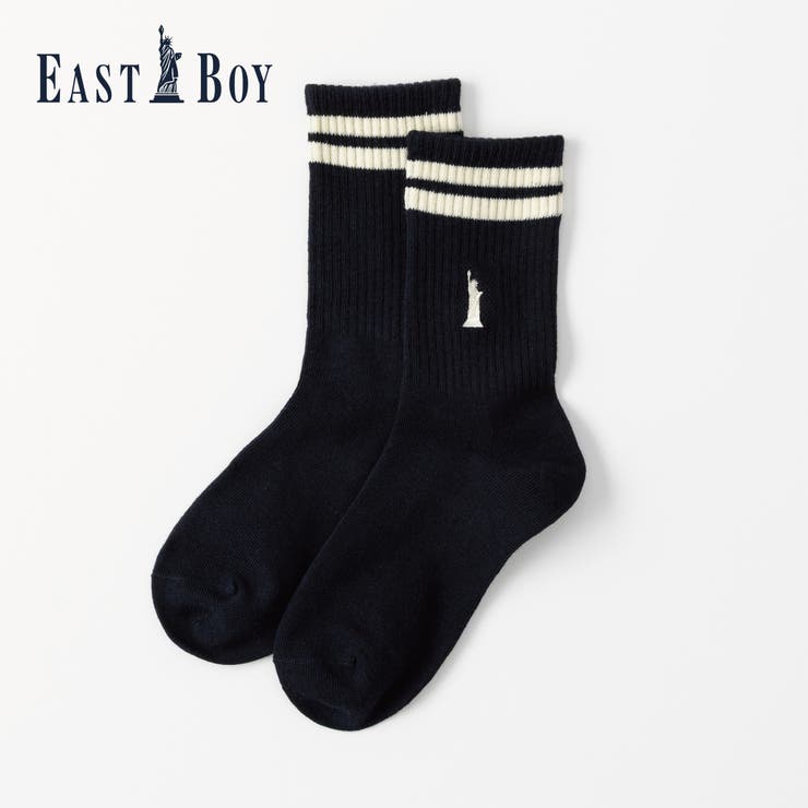 ネイビー | 【EASTBOY】3：1リッチェルラインクルーソックス | SUKENO【WOMEN】