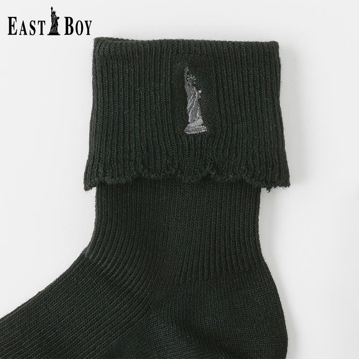 EASTBOY】折り返しスカラップリブクルーソックス[品番