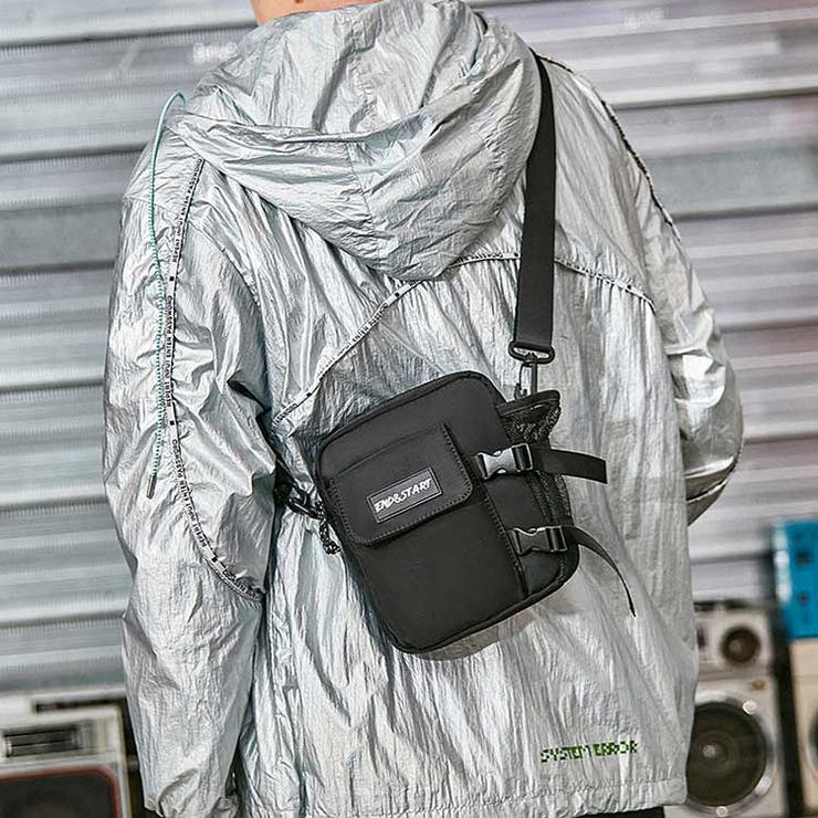 ミニショルダー ミニバッグ 黒 ナイロン ストリート系 秋 ALOG