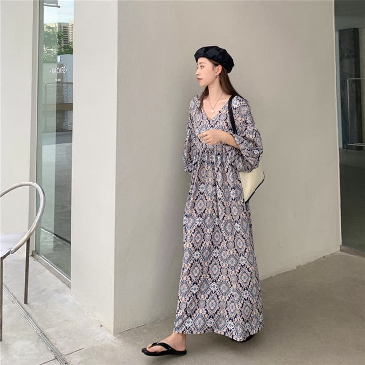 ワンピース パフスリーブ マキシワンピ レトロ 秋 秋服 Bhoo001 3 品番 Xo Svec Women シュベックウーマン のレディースファッション通販 Shoplist ショップリスト