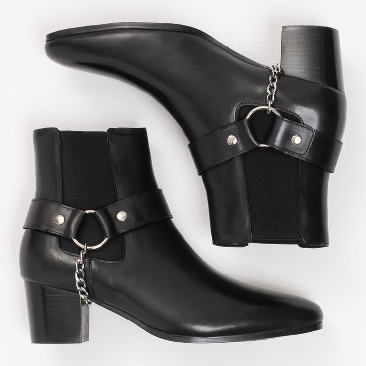 サイドゴア レザー リングブーツ / チェーン ハイヒール | SVEC | 詳細画像11 