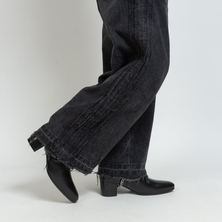 サイドゴア レザー リングブーツ / チェーン ハイヒール | SVEC | 詳細画像14 
