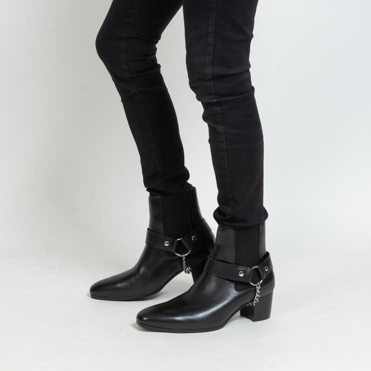 サイドゴア レザー リングブーツ / チェーン ハイヒール | SVEC | 詳細画像19 