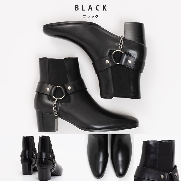 サイドゴア レザー リングブーツ / チェーン ハイヒール | SVEC | 詳細画像3 