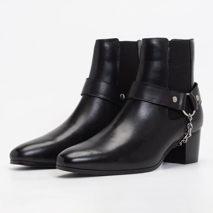 サイドゴア レザー リングブーツ / チェーン ハイヒール | SVEC | 詳細画像6 