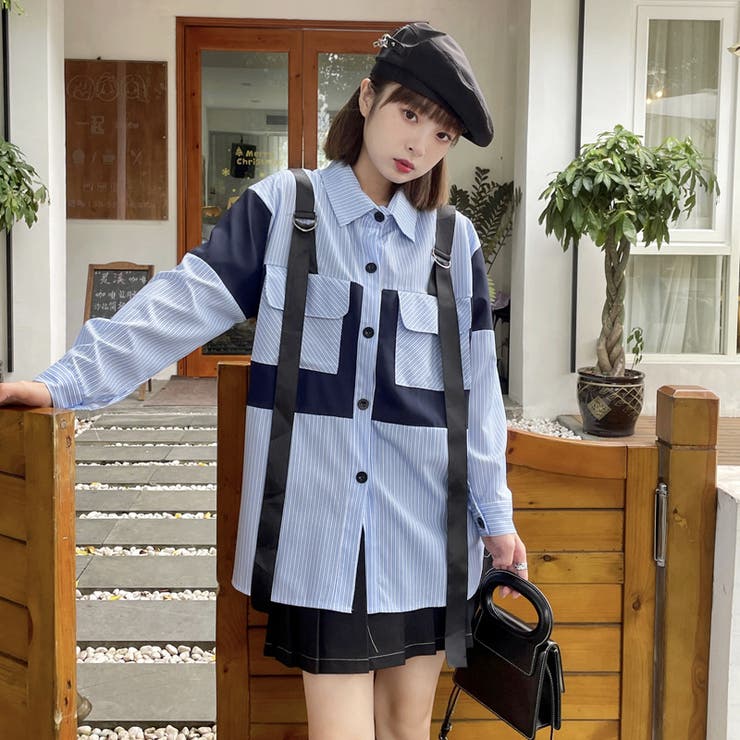 オーバーサイズシャツ ストライプ 韓国 ファッション Nxlikoh 0006 品番 Xo Svec Women シュベックウーマン のレディースファッション通販 Shoplist ショップリスト