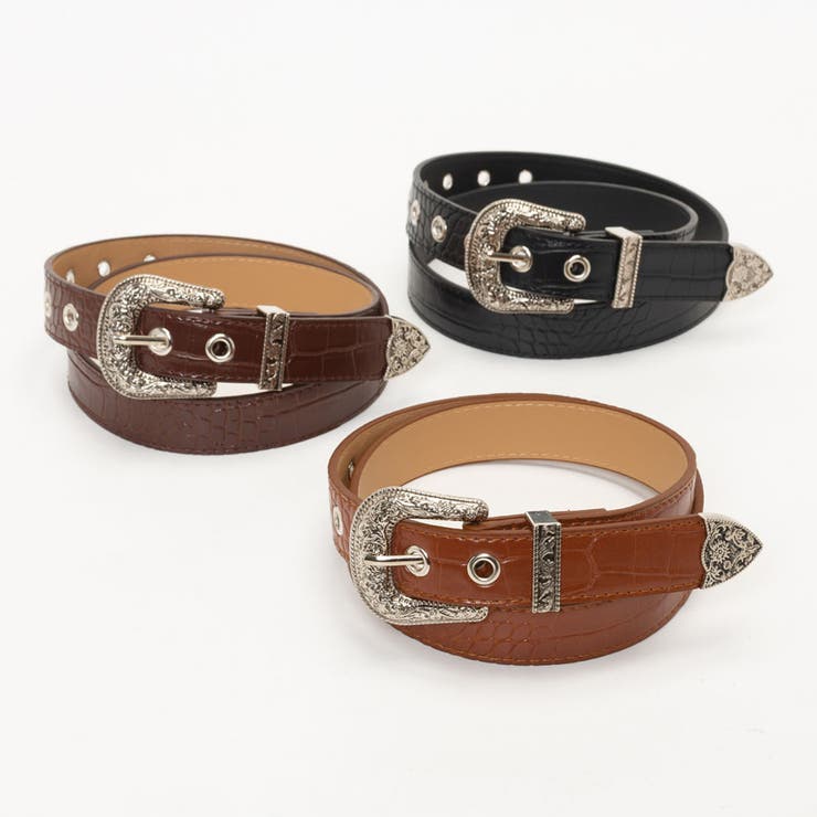 スカルプチャーバックルクロコ柄ベルト | SVEC | 詳細画像9 