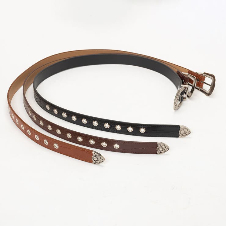 スカルプチャーバックルクロコ柄ベルト | SVEC | 詳細画像6 