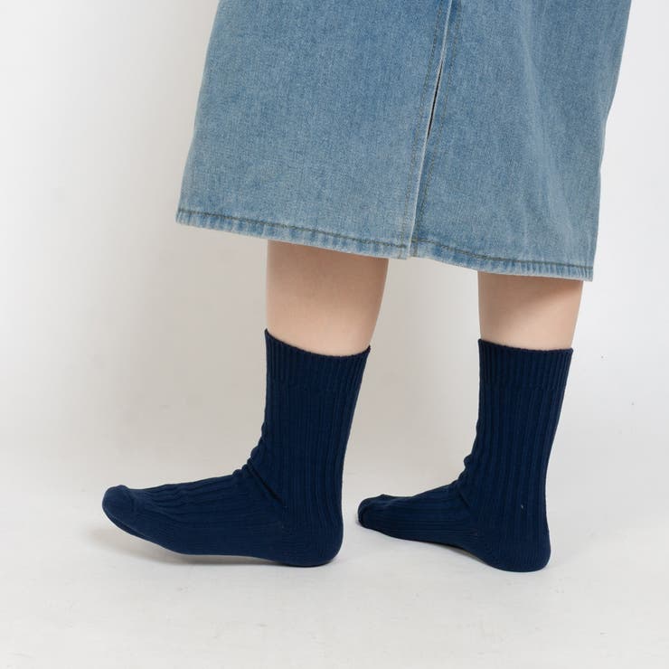 Navy | 2パターン リブソックス | SVEC