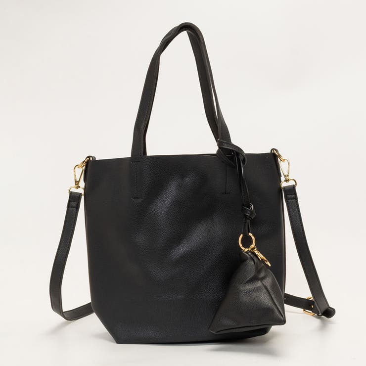 BLACK | シボ ポーチトートバッグ | SVEC