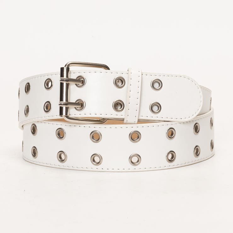 White | 2穴パンチングワイドベルト | SVEC