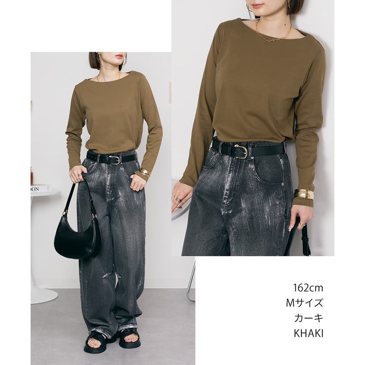 LARU / コットンフライスボートネックロングスリーブシャツ | SVEC | 詳細画像13 