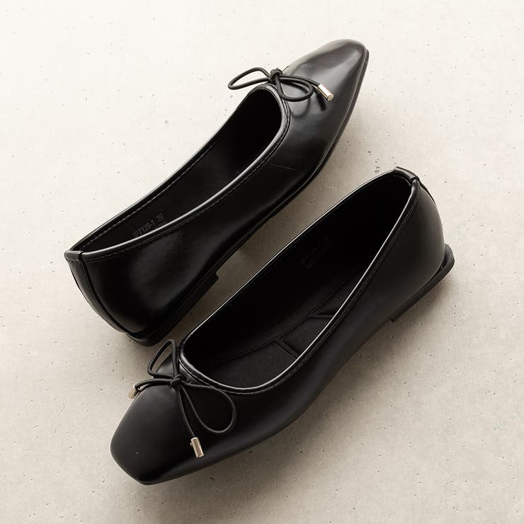 スクエアヒール リボンパンプス / バレエシューズ ballet shoes | SVEC | 詳細画像1 