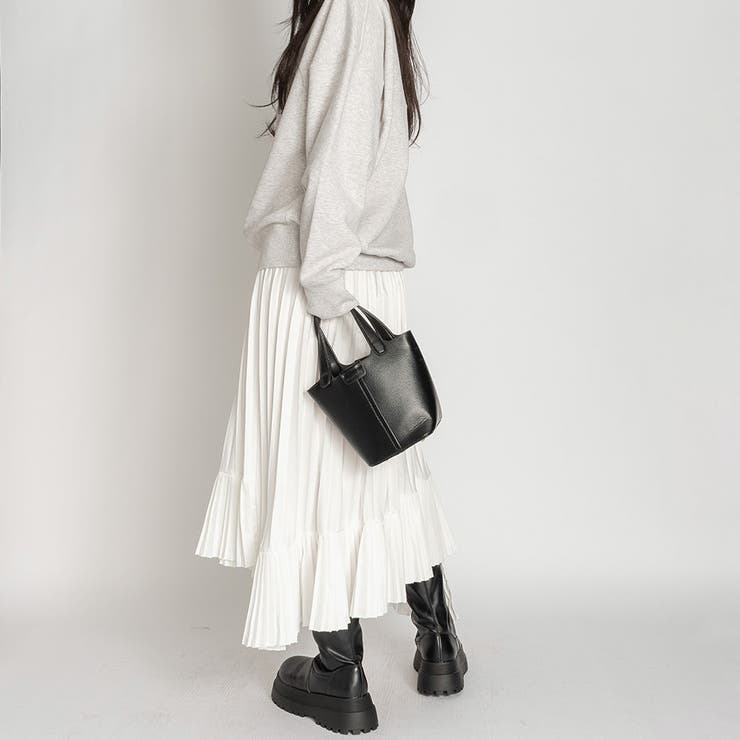 アシンメトリー フレア ロング ヘムプリーツ スカート | SVEC | 詳細画像21 