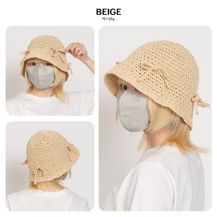 【未使用】GENTUCCA BINI ジェントゥッカビニ ハット ドット リボン XGFCP02J0 リボン付き ハット