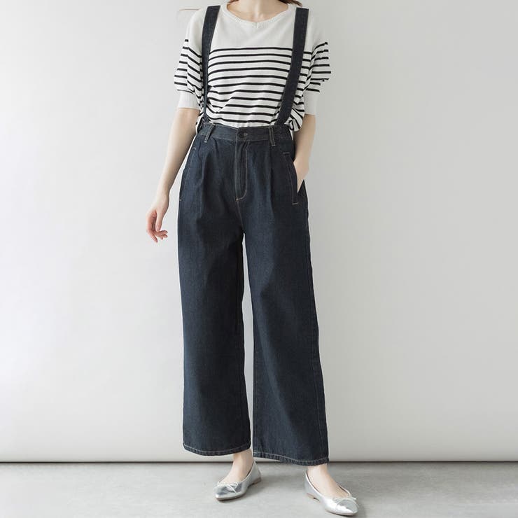取り外し可能 サスペンダー デニム ワイドパンツ | SVEC | 詳細画像10 