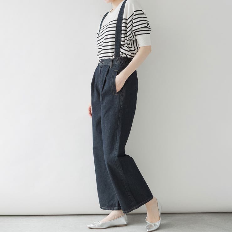 取り外し可能 サスペンダー デニム ワイドパンツ | SVEC | 詳細画像11 
