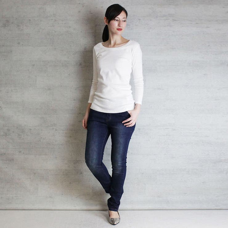 Uネック 8分丈 コットンフライスTシャツ | SVEC | 詳細画像17