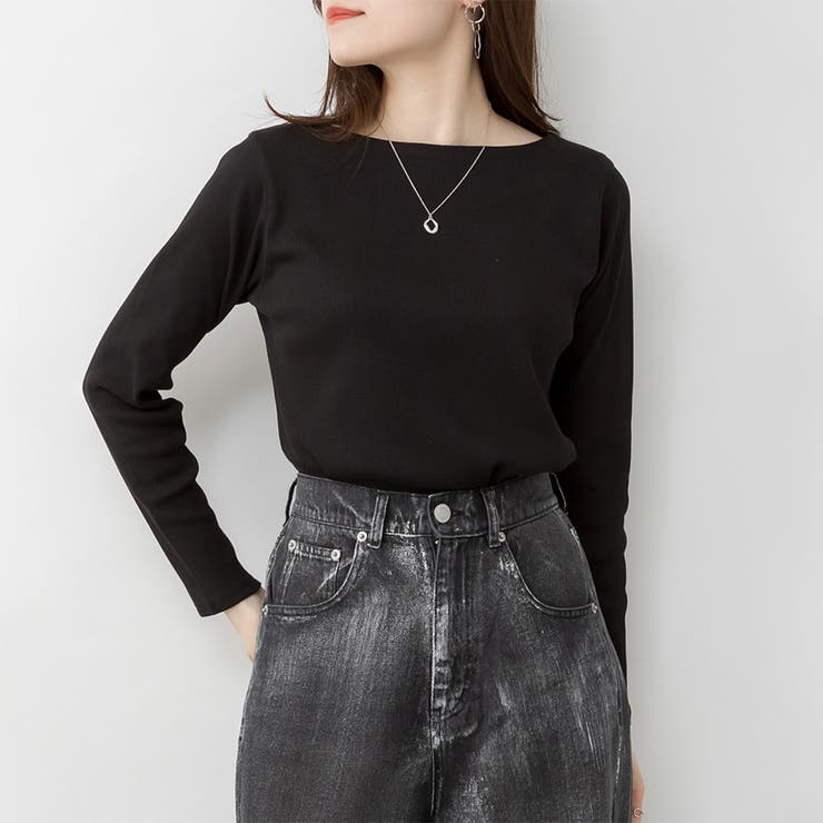 リブ ボートネック カットソー / 長袖[品番：XO000005207]｜SVEC