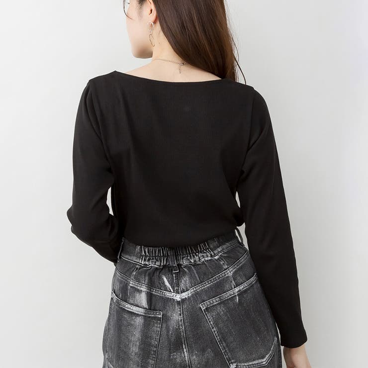 リブ ボートネック カットソー / 長袖 | SVEC | 詳細画像6 