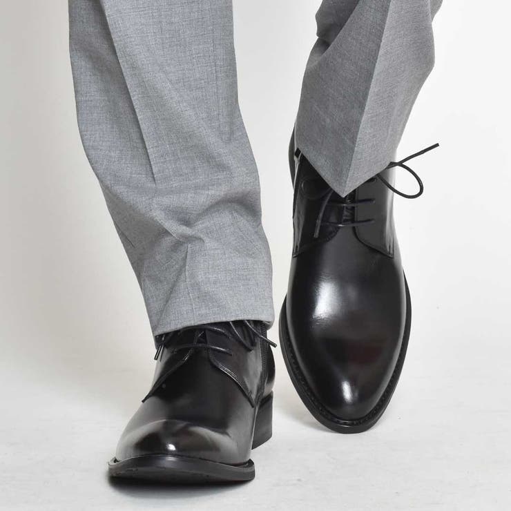 革靴 本革 本革サイドジッププレーントゥショートブーツ[品番：XO000000396]｜SVEC（シュベック）のメンズファッション通販