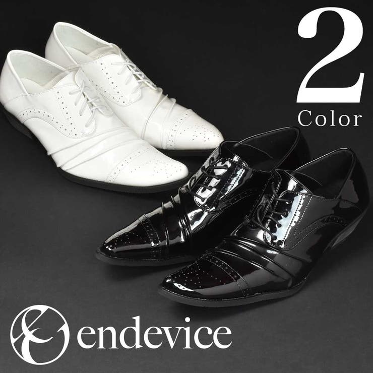 endevice エンデヴァイス ドレスシューズ 革靴 エナメル 黒 25